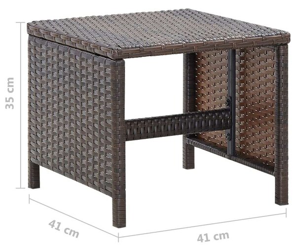 VidaXL Kültéri Polyrattan Étkezőgarnitúra - 5 részes - Barna