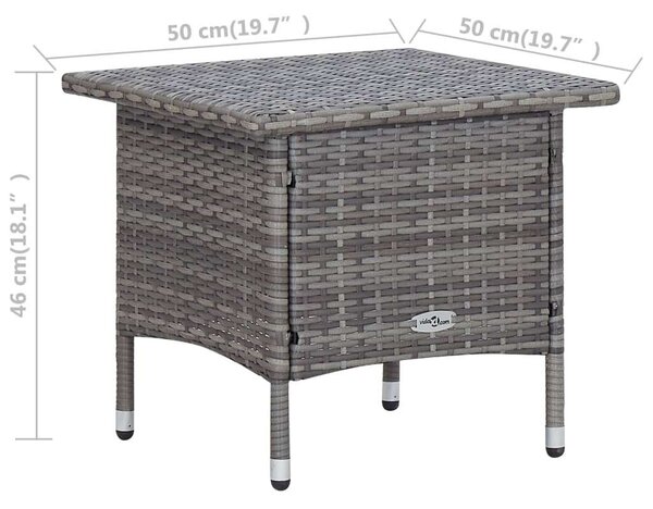Polyrattan Kerti Ülőgarnitúra - 3 részes - Szürke