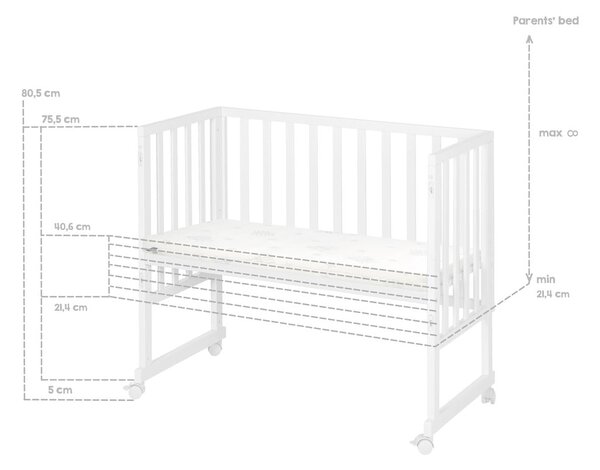 Fehér babaágy 90x45 cm – Roba