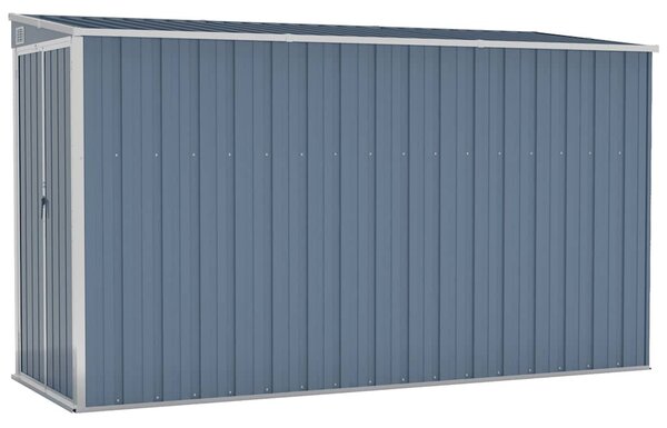 Szürke acél falhoz erősíthető kerti fészer 118 x 288 x 178 cm