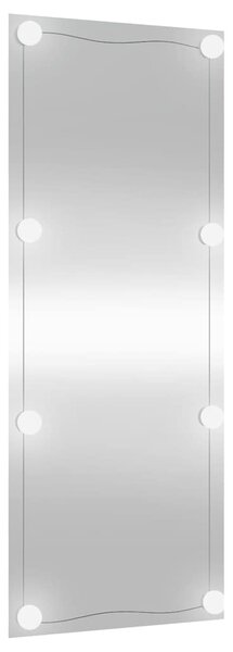 Téglalap alakú üveg falitükör LED fényekkel 40 x 100 cm