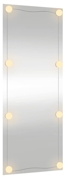 Téglalap alakú üveg falitükör LED fényekkel 40 x 100 cm