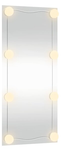 Téglalap alakú üveg falitükör LED fényekkel 40 x 80 cm