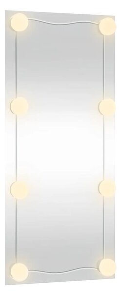 Téglalap alakú üveg falitükör LED fényekkel 50 x 100 cm