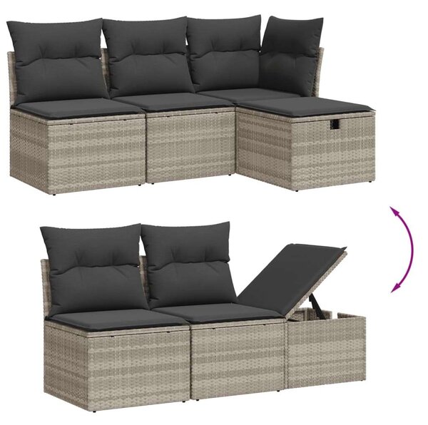 VidaXL Polyrattan Kerti Ülőgarnitúra - 6 részes