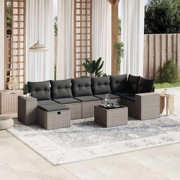 VidaXL Polyrattan Kerti Ülőgarnitúra - 8 részes
