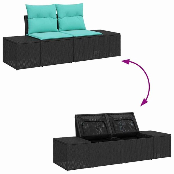 VidaXL Kanapé Szett 4 db polirattan