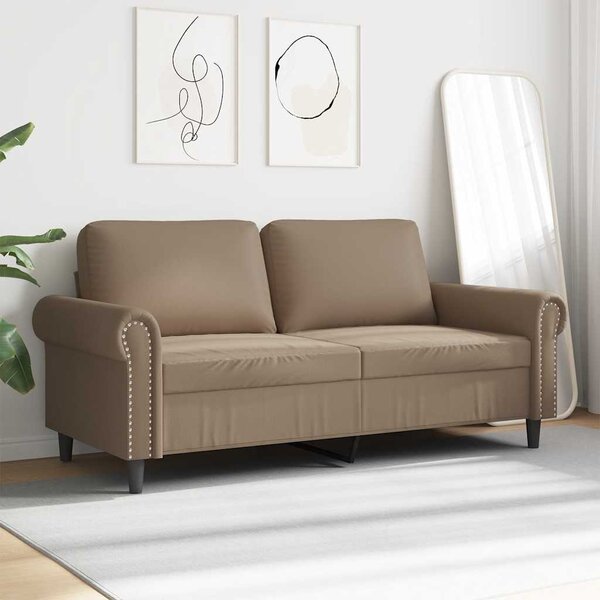 2 személyes cappuccino színű műbőr kanapé 140 cm