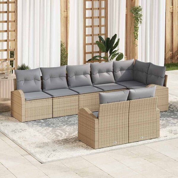 Kerti Kanapé Szett 8 pcs polirattan