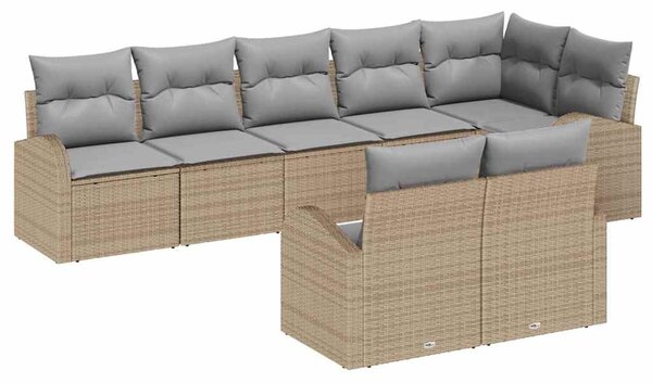 Kerti Kanapé Szett 8 pcs polirattan
