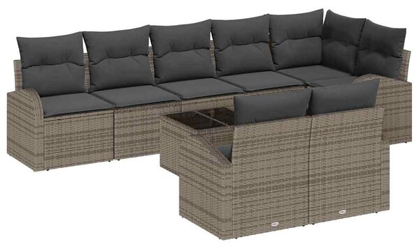 Kerti Kanapé Szett Szürke 55 x 55 x 37 cm polirattan