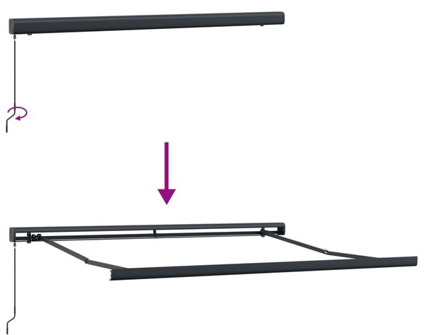 Behúzható napellenző Fehér 300 x 250 cm Vászon és Alumínium
