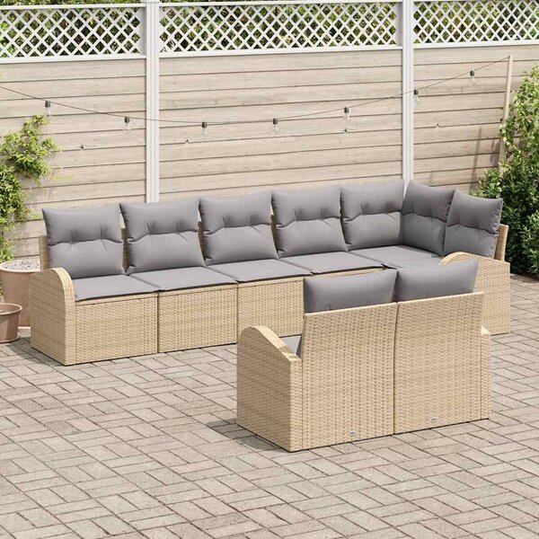 Kerti Kanapé Szett 8 pcs polirattan