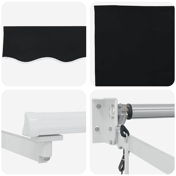 Napernyő Fekete 350 x 250 cm Poliészter és fém