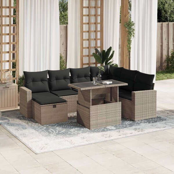 VidaXL Polyrattan Kerti Ülőgarnitúra - 8 részes