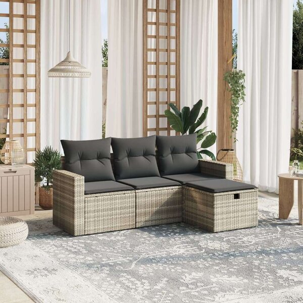 VidaXL Polyrattan Kerti Ülőgarnitúra – 4 részes