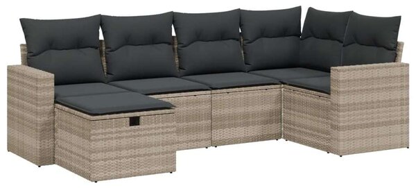 VidaXL Polyrattan Kerti Ülőgarnitúra - 6 részes, Világosszürke