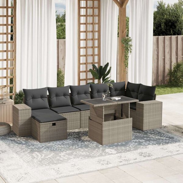 VidaXL Polyrattan Kerti Ülőgarnitúra - 8 részes