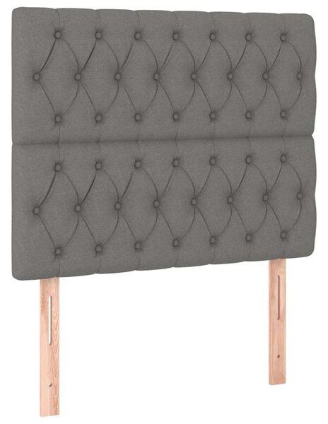 VidaXL sötétszürke szövet rugós ágy matraccal 90 x 200 cm