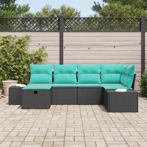 VidaXL Kanapé Szett 7 db polirattan