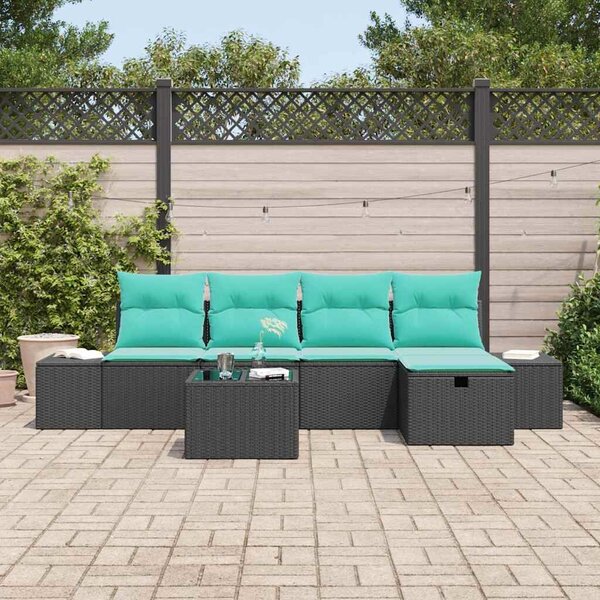 VidaXL Kanapé Szett 5 db polirattan