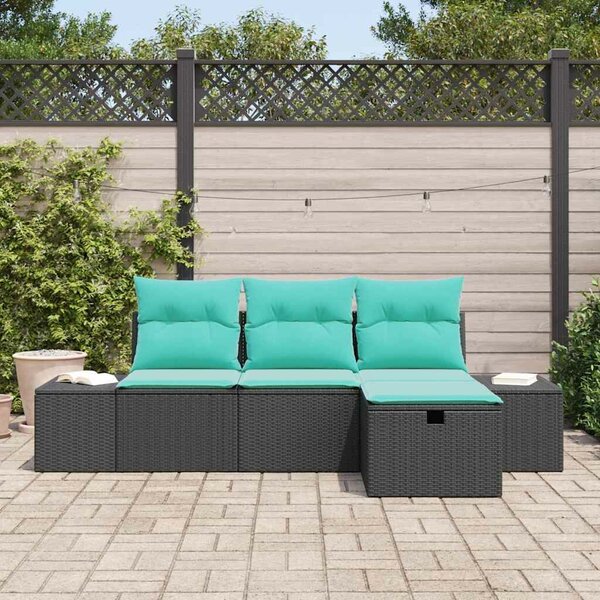 VidaXL Kanapé Szett 4 db polirattan