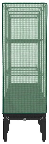 Rattan megjelenésű magaságyás melegháztakaróval 160x40x140 cm