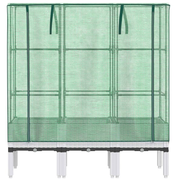 Rattan megjelenésű magaságyás melegháztakaróval 120x40x140 cm
