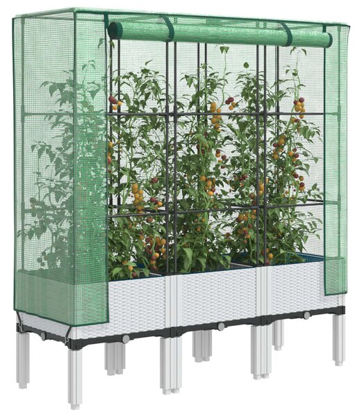 Rattan megjelenésű magaságyás melegháztakaróval 120x40x140 cm