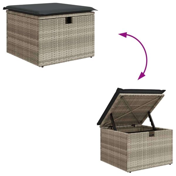 VidaXL Polyrattan Kerti Ülőgarnitúra - 6 részes - Világosszürke