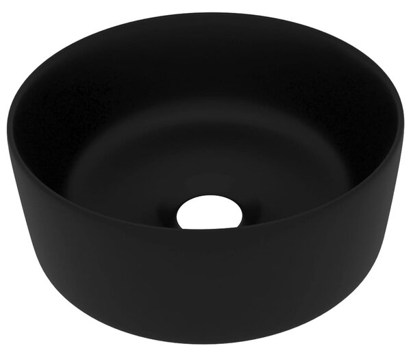 Kerek matt fekete kerámia luxus mosdókagyló 40 x 15 cm