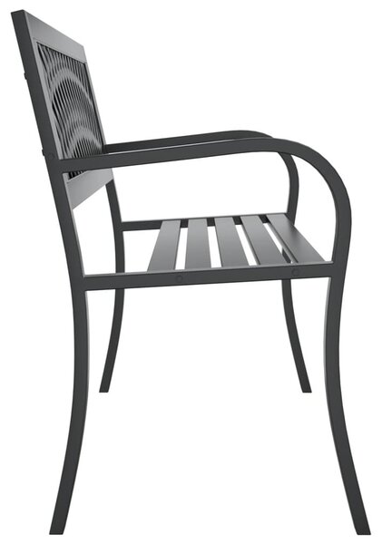 Fekete acél kerti pad 120 cm