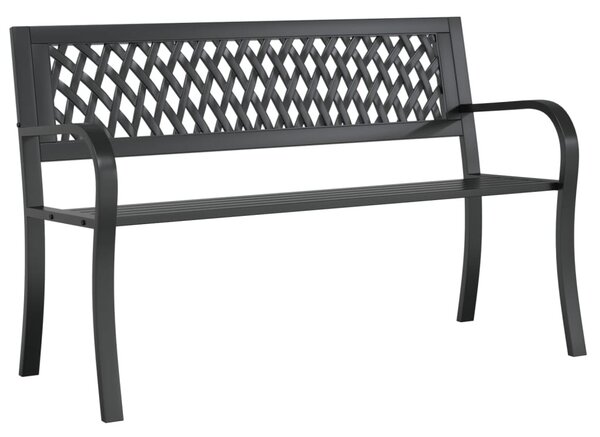 Fekete acél kerti pad 120 cm