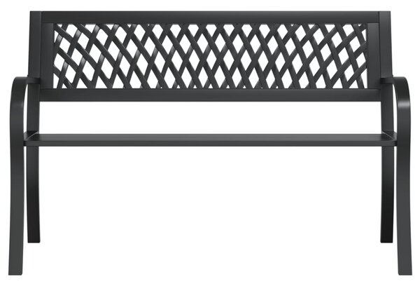 Fekete acél kerti pad 120 cm