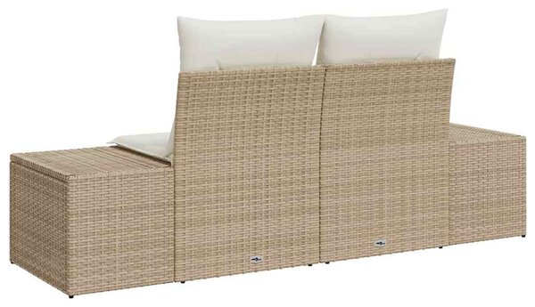 Kerti kanapé párnával Bézs 184 x 62 x 69 cm polirattan