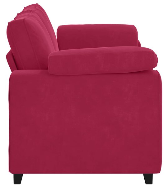 Bordó bársony loveseat kanapé 180x77x82 cm