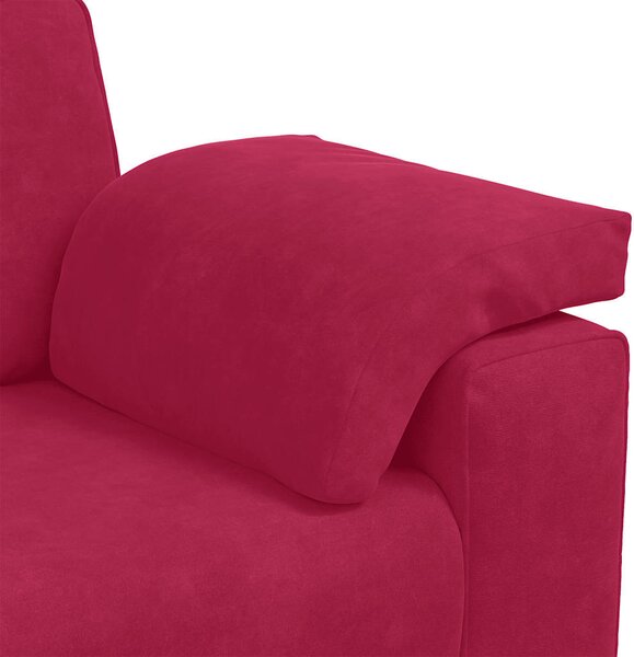 Bordó bársony loveseat kanapé 180x77x82 cm