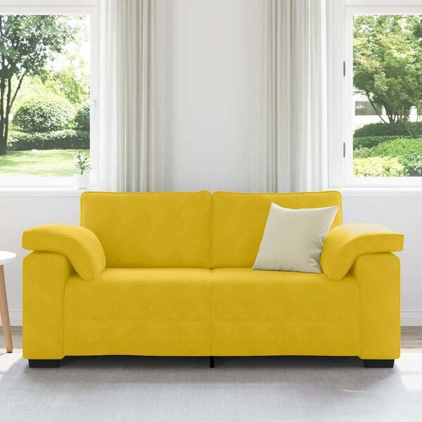Sárga bársony loveseat kanapé 180x77x82 cm