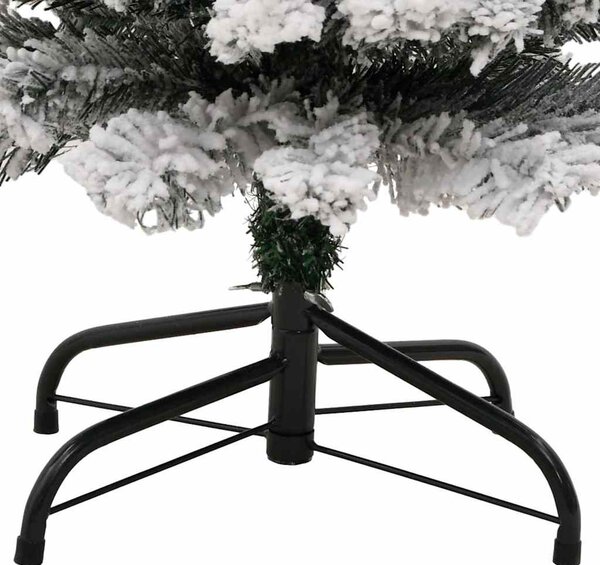 Zöld PVC vékony műkarácsonyfa hóval 150 cm