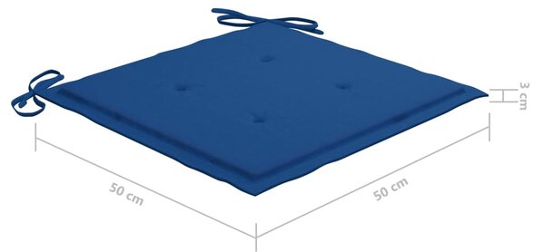 6 db tömör akácfa kerti szék párnákkal