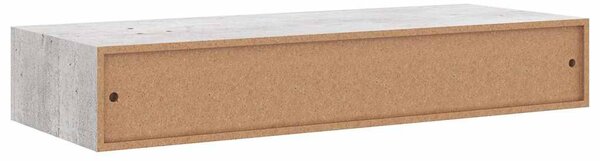 2 db betonszürke MDF falra szerelhető fiókos polc 60x23,5x10 cm