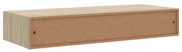 2 db szürke MDF falra szerelhető fiókos polc 60 x 23,5 x 10 cm