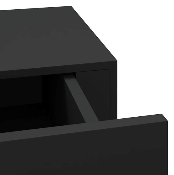 2 db fekete MDF falra szerelhető fiókos polc 60 x 23,5 x 10 cm