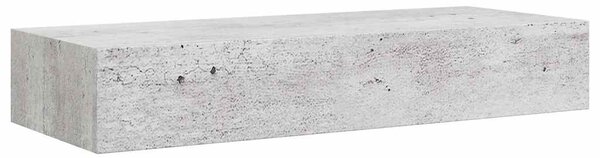 2 db betonszürke MDF falra szerelhető fiókos polc 60x23,5x10 cm