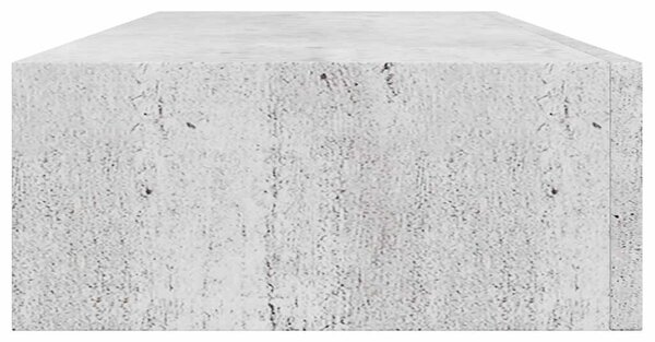 2 db betonszürke MDF falra szerelhető fiókos polc 60x23,5x10 cm