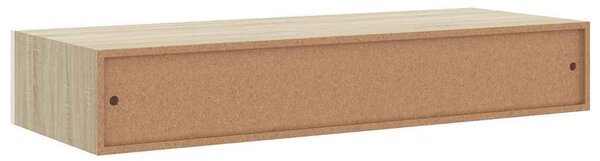 2 db tölgyfa és fehér fali fiókos polc 60 x 23,5 x 10 cm MDF