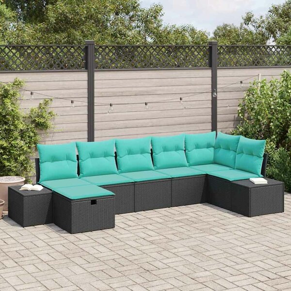 VidaXL Kanapé Szett 5 db polirattan