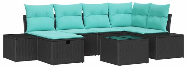 VidaXL Kanapé Szett 3 db polirattan