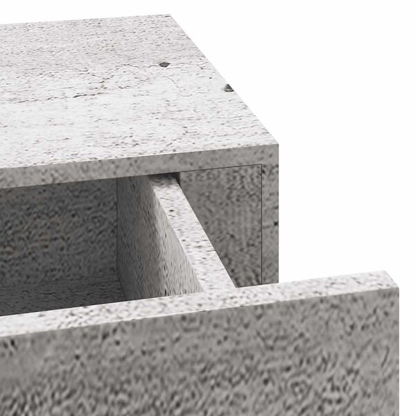 2 db betonszürke MDF falra szerelhető fiókos polc 40x23,5x10 cm