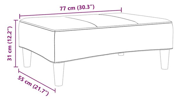 Sárga bársony lábzsámoly 77x55x31 cm